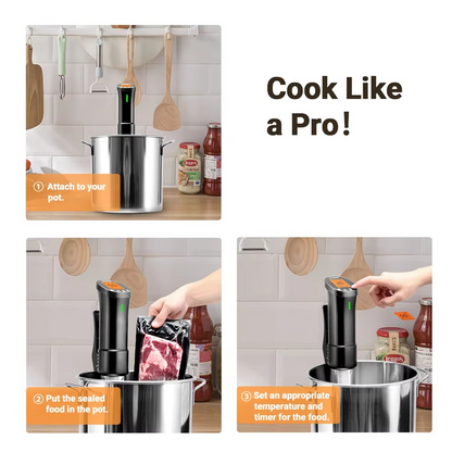 Compact Digital Sous Vide Machine 200W Stainless Steel Cooker