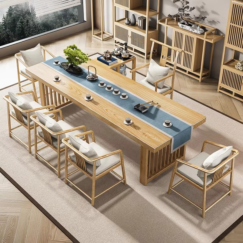 Traditional Asian Tea Table and Chair Set for Home Use