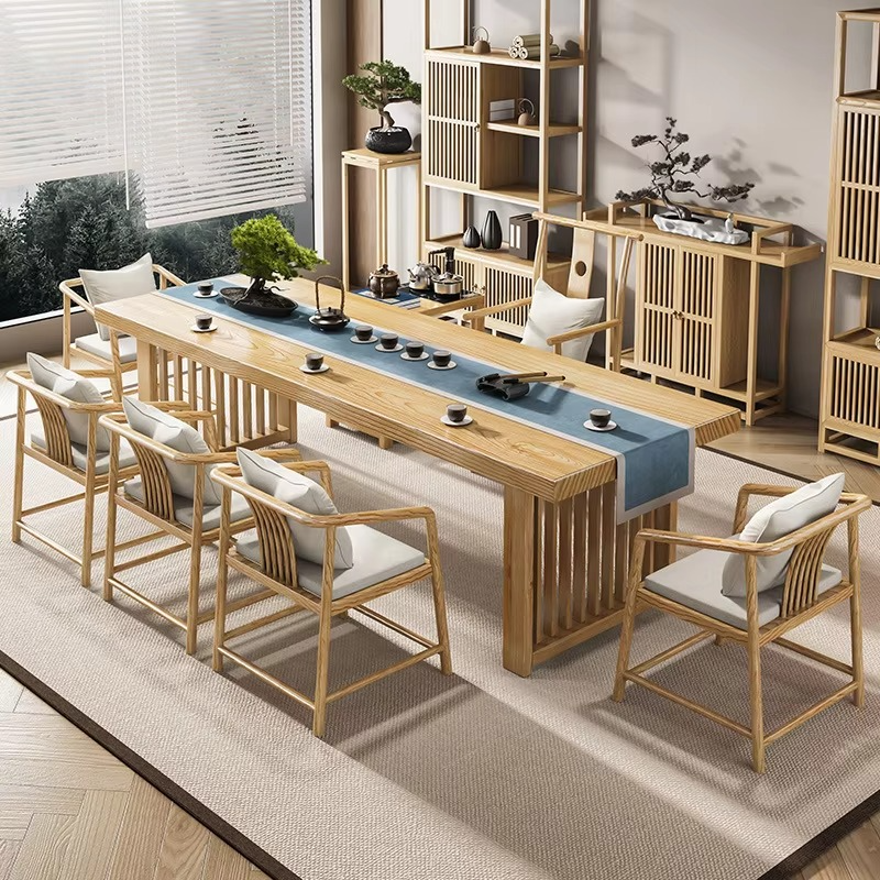 Traditional Asian Tea Table and Chair Set for Home Use