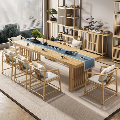 Traditional Asian Tea Table and Chair Set for Home Use