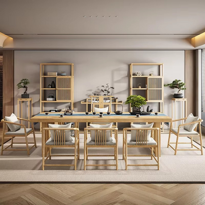 Traditional Asian Tea Table and Chair Set for Home Use - Hehif