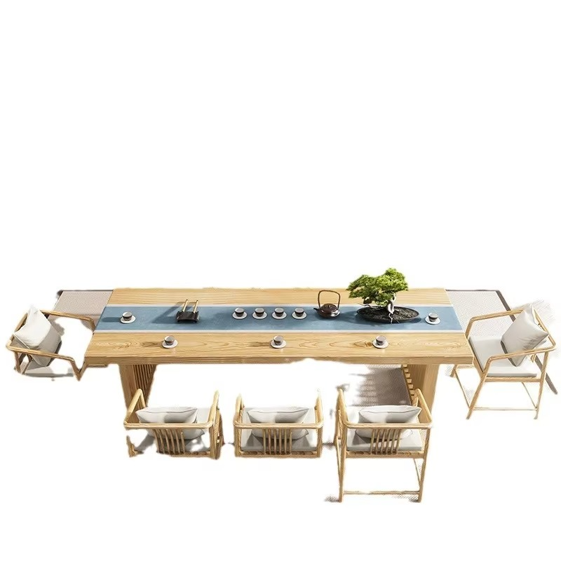 Traditional Asian Tea Table and Chair Set for Home Use