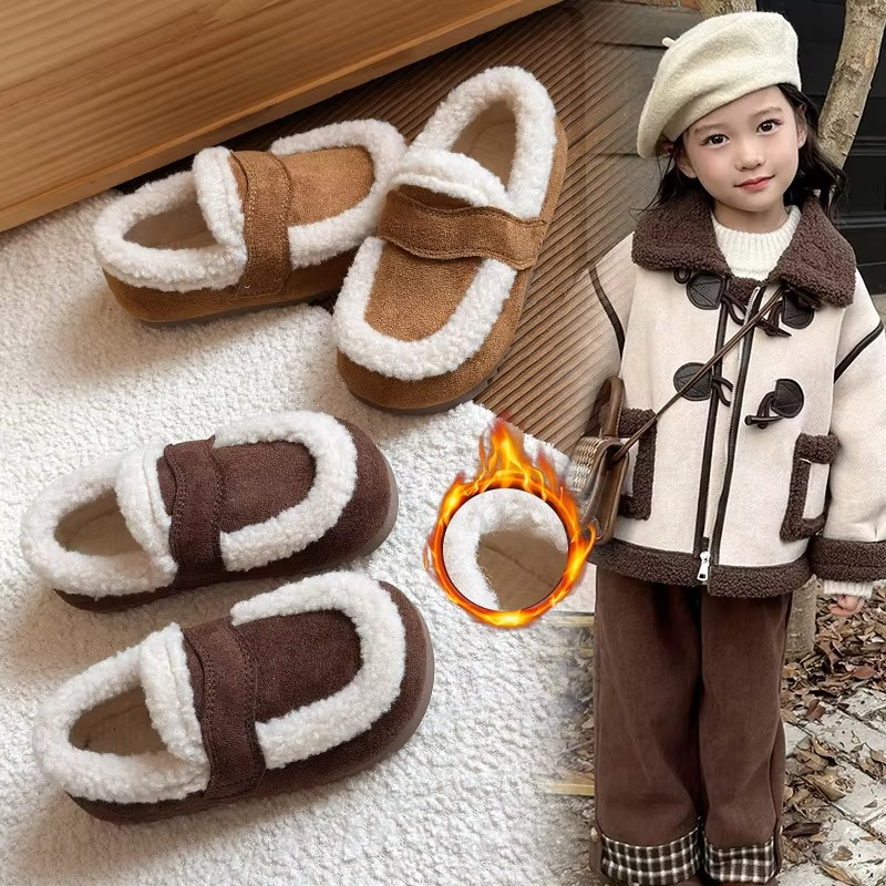 Comfy Girls Winter Sneakers Warm Cozy Non Slip Shoes