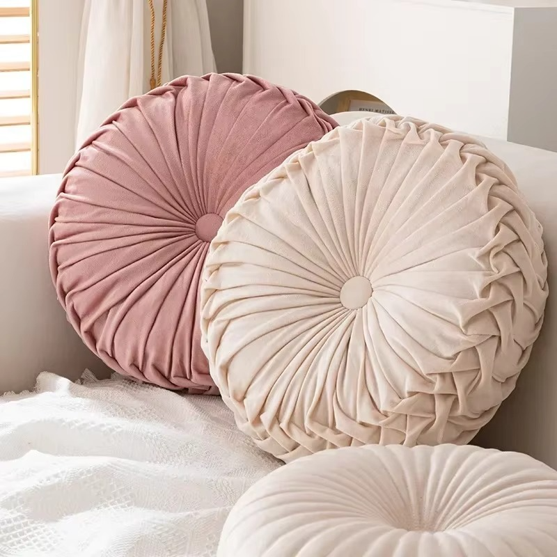 Plush Autumn Pillow Soft Round Cushion for Home Decor
