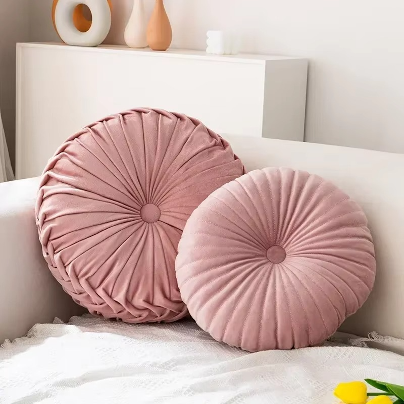Plush Autumn Pillow Soft Round Cushion for Home Decor