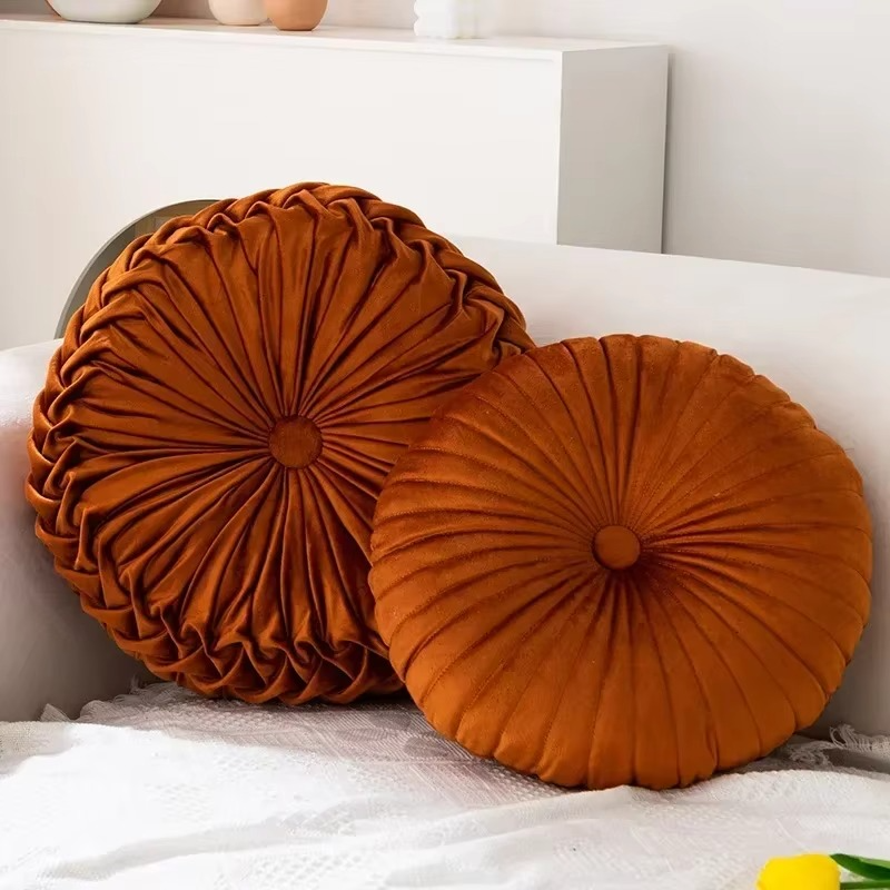Plush Autumn Pillow Soft Round Cushion for Home Decor