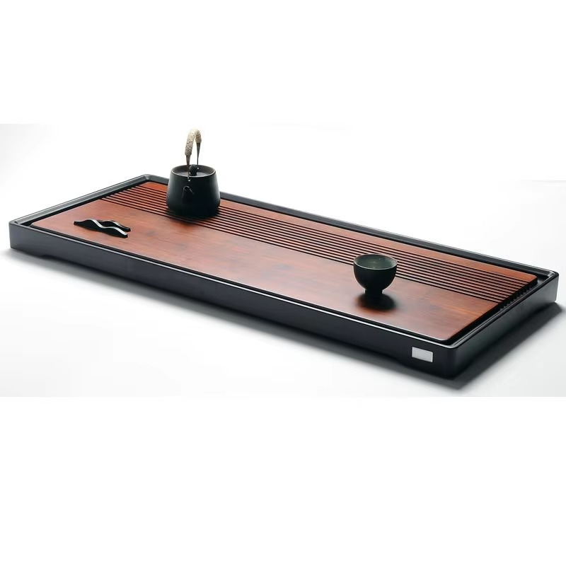 Spacious Bamboo Tea Server with Built-in Water Reservoir - Hehif