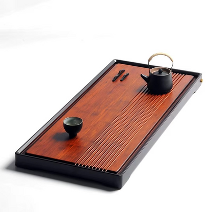 Spacious Bamboo Tea Server with Built-in Water Reservoir