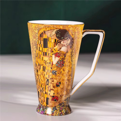 Elegant Porcelain Coffee and Tea Set with Romantic Art