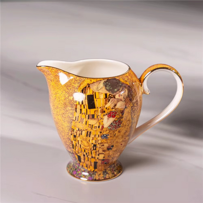 Elegant Porcelain Coffee and Tea Set with Romantic Art