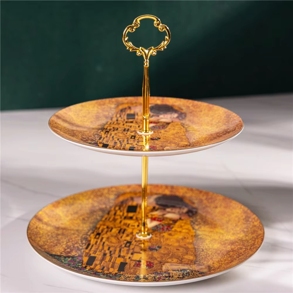 Elegant Porcelain Coffee and Tea Set with Romantic Art