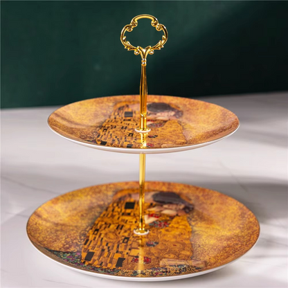 Elegant Porcelain Coffee and Tea Set with Romantic Art
