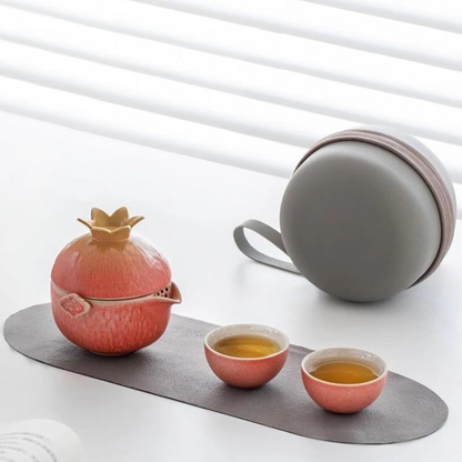 Compact Ceramic Tea Infuser Travel Set with Pot and Cups