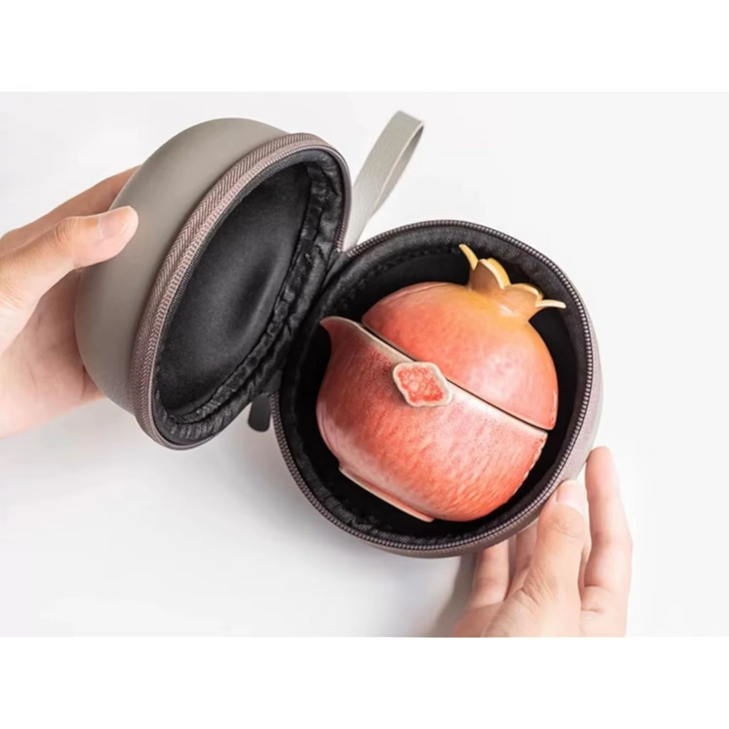 Compact Ceramic Tea Infuser Travel Set with Pot and Cups