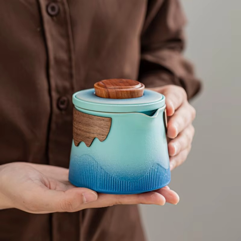Compact Colorful Travel Tea Infuser Set with Pot and Cups