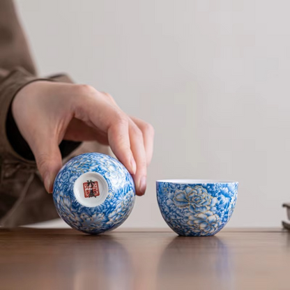 Compact Ceramic Travel Tea Kit with Pot and Cups