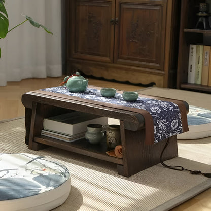Portable Wooden Folding Table, Asian Style Desk with Natural Design