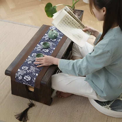 Portable Wooden Folding Table, Asian Style Desk with Natural Design