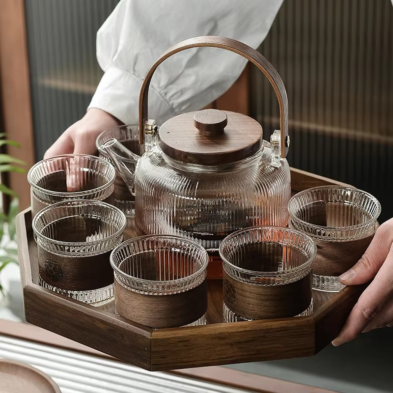 Clear Glass Tea Infuser Set with Cups