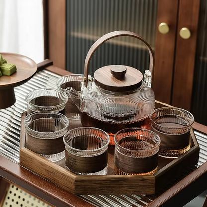 Clear Glass Tea Infuser Set with Cups