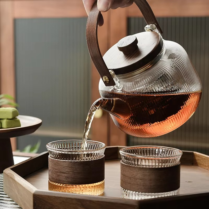 Clear Glass Tea Infuser Set with Cups
