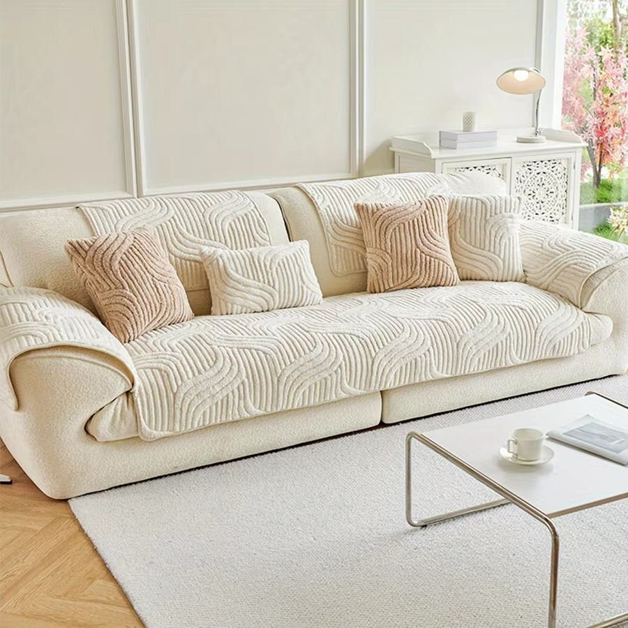 Soft Plush Slip Resistant Sofa Cover and Protector
