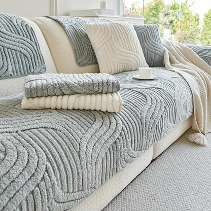 Soft Plush Slip Resistant Sofa Cover and Protector