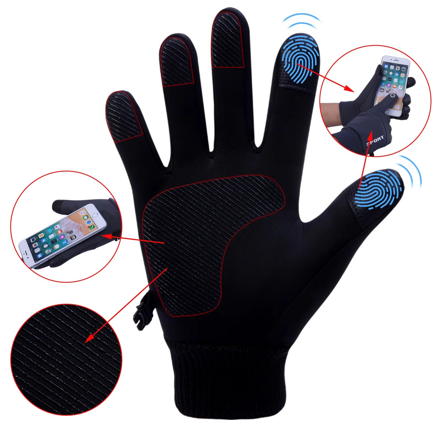 Warm Waterproof Gloves for Cold Weather Sports