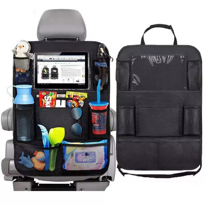 Car Back Seat Storage with Tablet Mount and Multiple Pockets