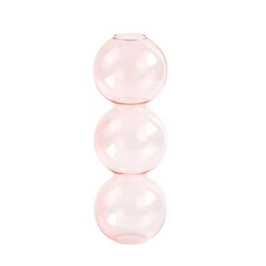 Clear Glass Round Vase Desktop Planter for Home Decor - Hehif