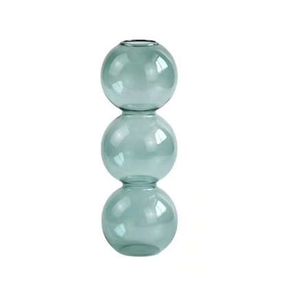 Clear Glass Round Vase Desktop Planter for Home Decor