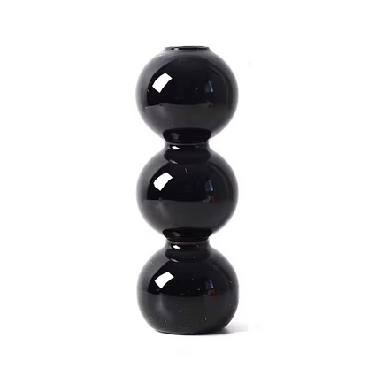 Clear Glass Round Vase Desktop Planter for Home Decor