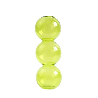 Clear Glass Round Vase Desktop Planter for Home Decor
