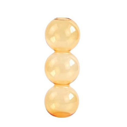 Clear Glass Round Vase Desktop Planter for Home Decor