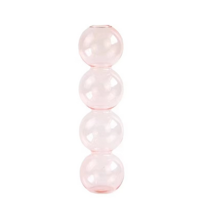 Clear Glass Round Vase Desktop Planter for Home Decor
