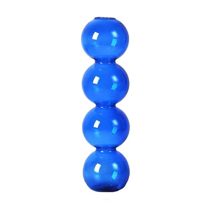 Clear Glass Round Vase Desktop Planter for Home Decor