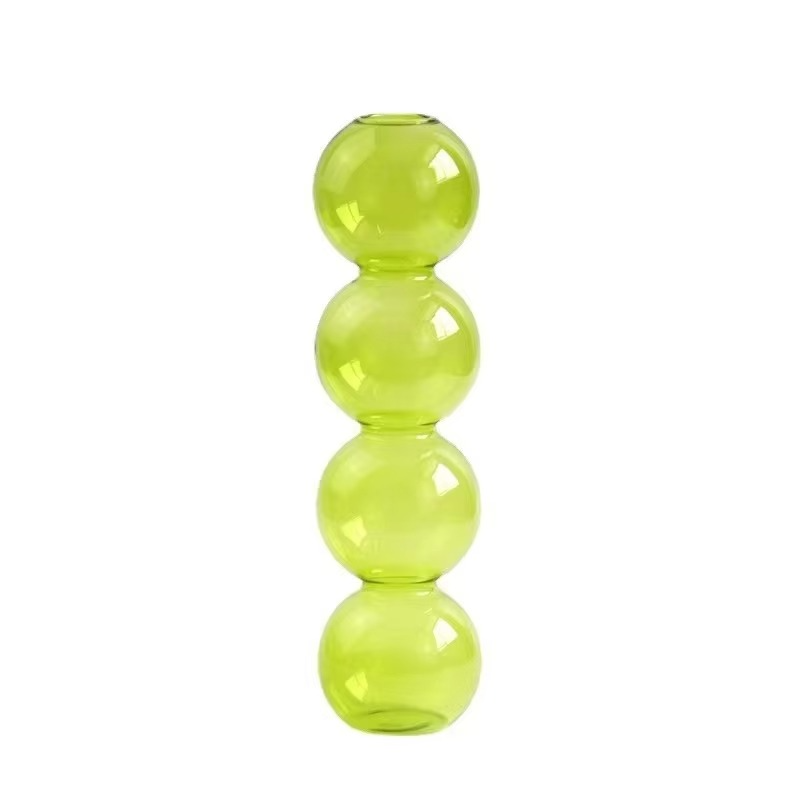 Clear Glass Round Vase Desktop Planter for Home Decor