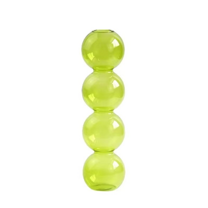 Clear Glass Round Vase Desktop Planter for Home Decor