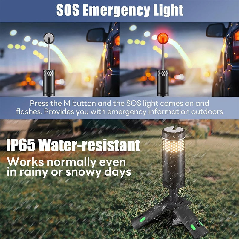 Portable 10000mAh Outdoor LED Lantern with Stand
