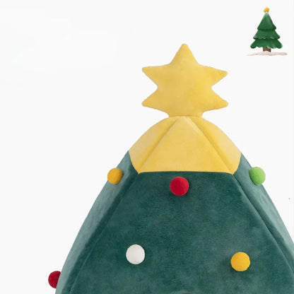 Warm Plush Cat House for Christmas