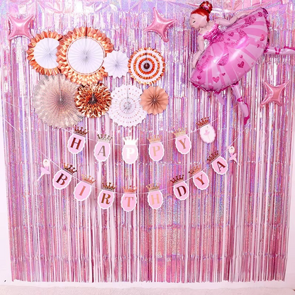 Rosy Glitter Backdrop Curtain for Photo Booths and Decor