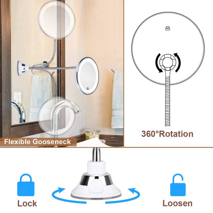Adjustable Neck LED Makeup Mirror
