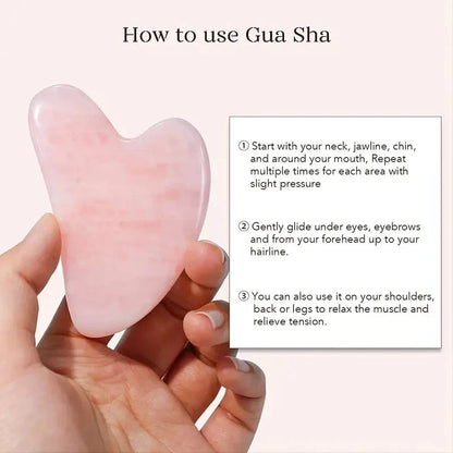 Natural Face Massage Gua Sha and Jade Set