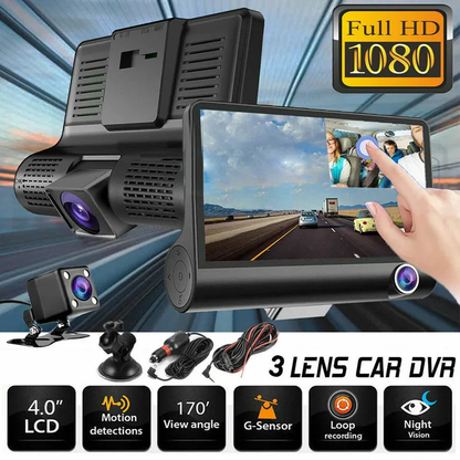 Compact Dual Lens Car Dash Camera - Hehif