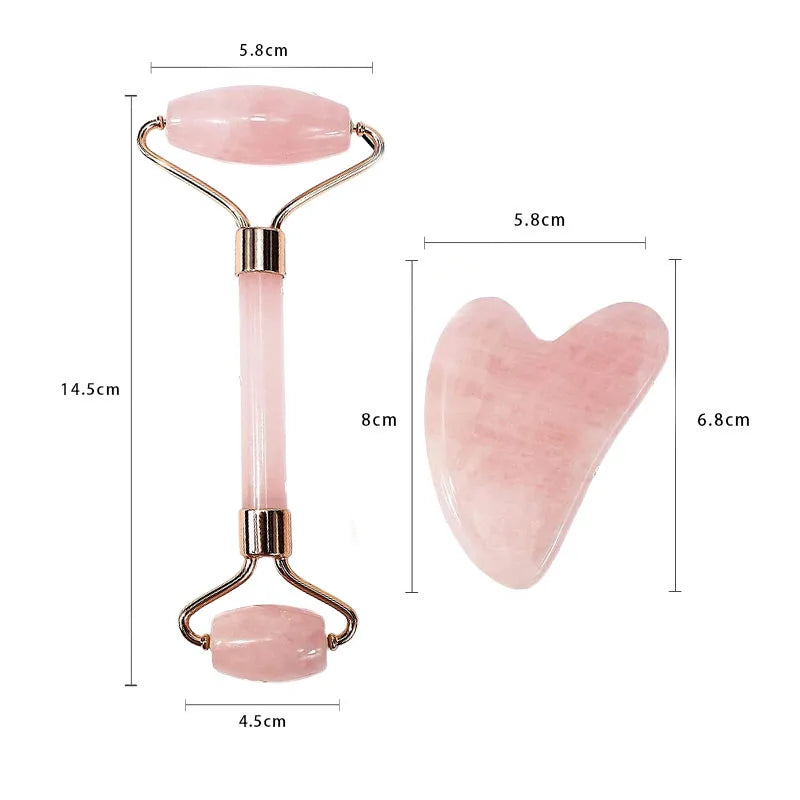 Natural Face Massage Gua Sha and Jade Set
