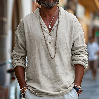 Relaxed Fit Cotton Popover Shirt