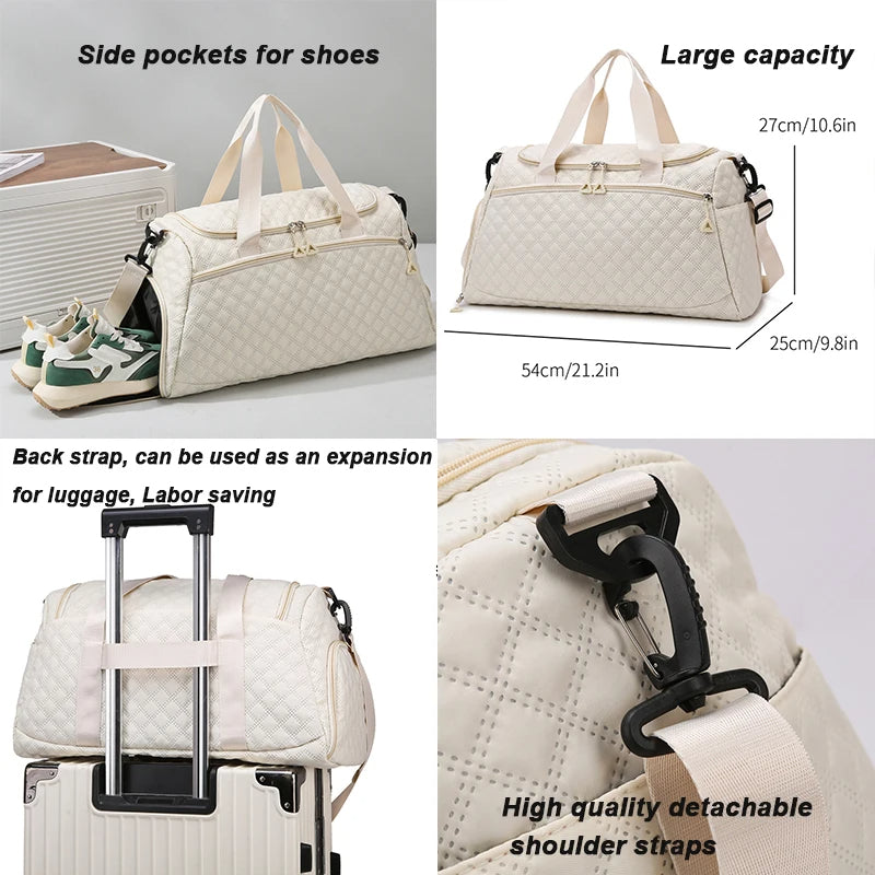 Large Capacity Leather Duffel Bag