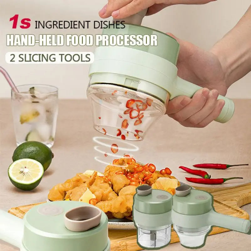 Compact Multi-Function Food Chopper and Slicer