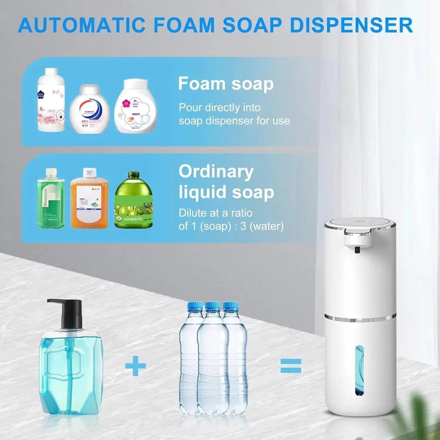 Hands Free Foam Soap Dispenser - Rechargeable USB Charger