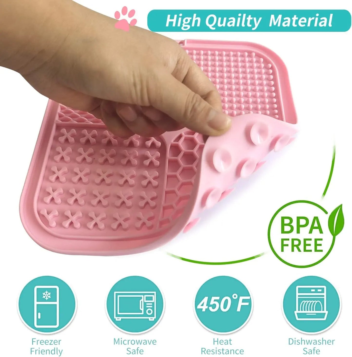 2 Pack Calming Dog Lick Pad with Suction Cups